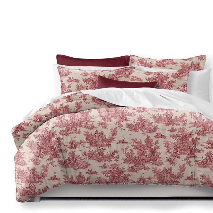 Bouclair Red Comforter and Pillow Sham(s) Set - Size King / California King Thumbnail