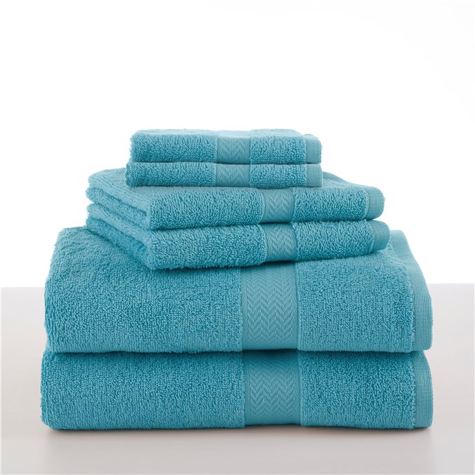 Martex® Ringspun 6 Piece Island Blue Bath Towel Set Thumbnail