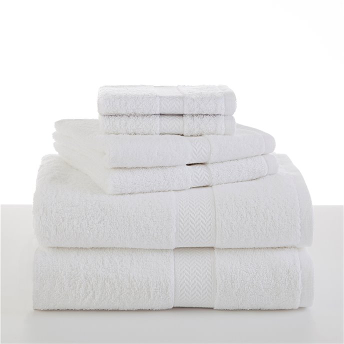 Martex® Ringspun 6 Piece Optical White Bath Towel Set Thumbnail
