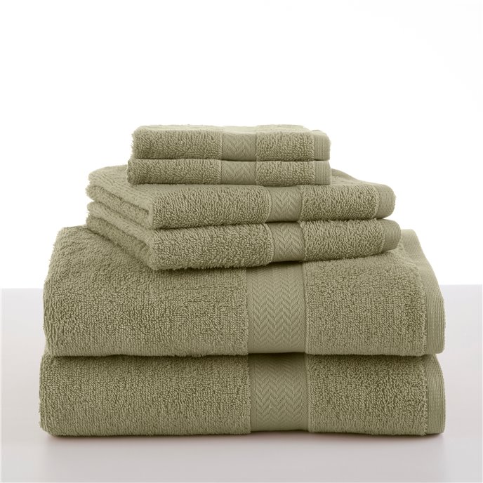 Martex® Ringspun 6 Piece Sea Green Bath Towel Set Thumbnail