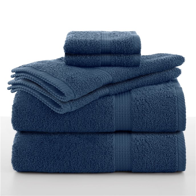 Utica® Essentials 6-Piece Blue Bath Towel Set Thumbnail