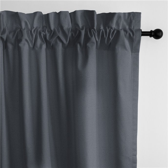 Braxton Gray Pole Top Drapery Panel - Pair - Size 50"x84" Thumbnail