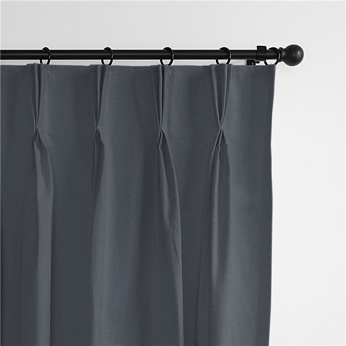 Braxton Gray Pinch Pleat Drapery Panel - Pair - Size 20"x120" Thumbnail