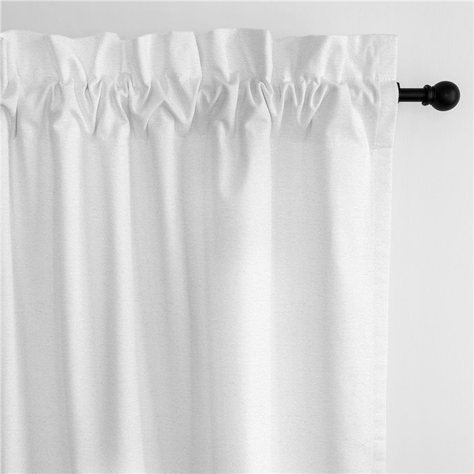 Braxton White Pole Top Drapery Panel - Pair - Size 50"x144" Thumbnail