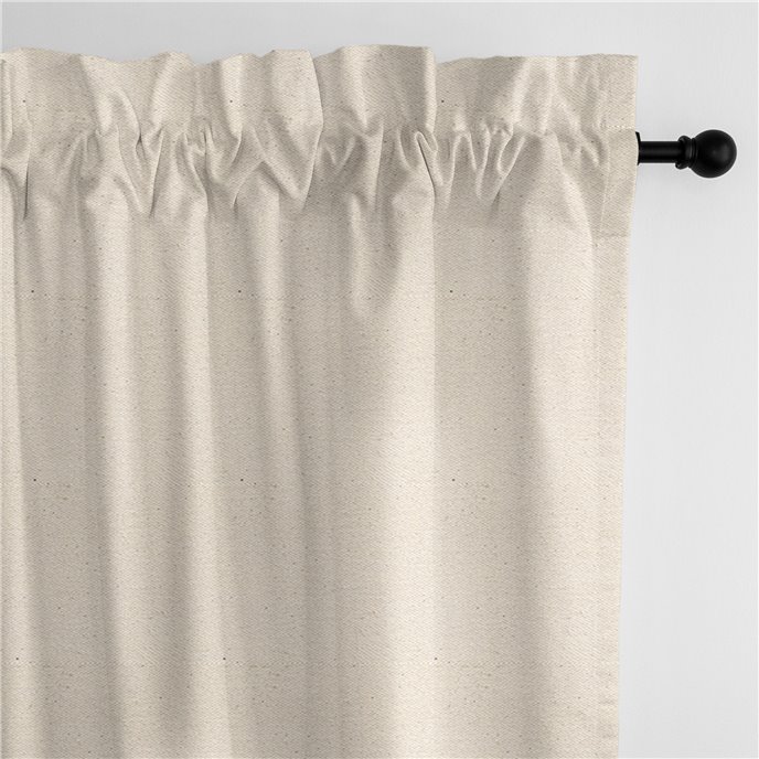 Braxton Natural Pole Top Drapery Panel - Pair - Size 50"x108" Thumbnail