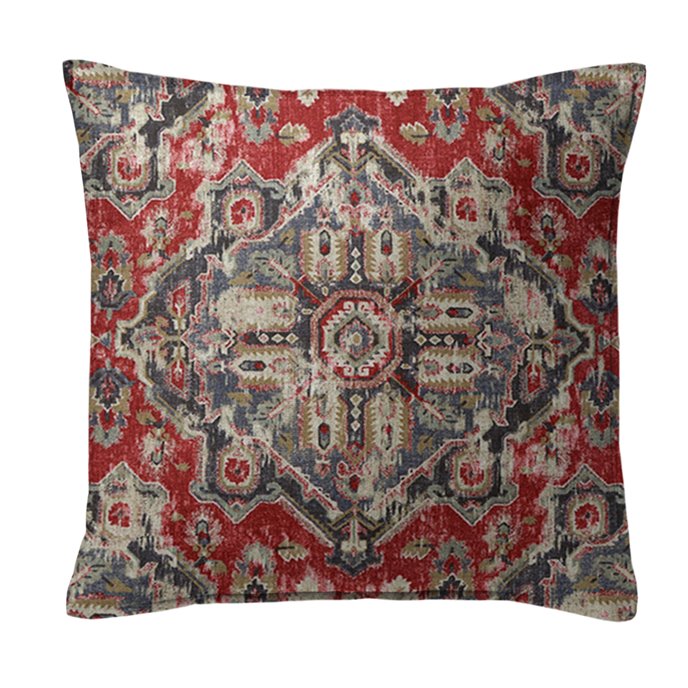 Charvelle Red/Blue Decorative Pillow - Size 20" Square Thumbnail