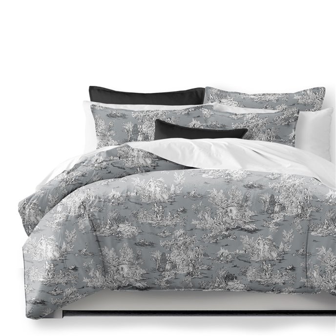 Chateau Gray/Black Comforter and Pillow Sham(s) Set - Size Super King Thumbnail