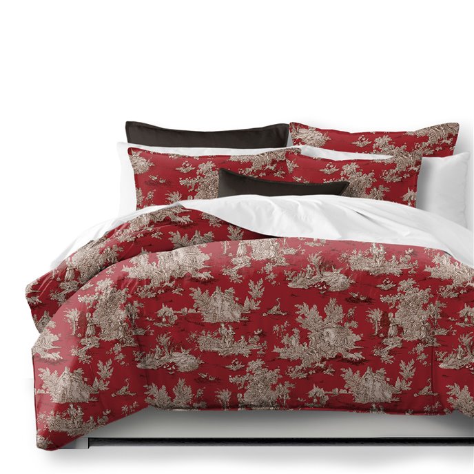 Chateau Red/Black Duvet Cover and Pillow Sham(s) Set - Size Super King Thumbnail