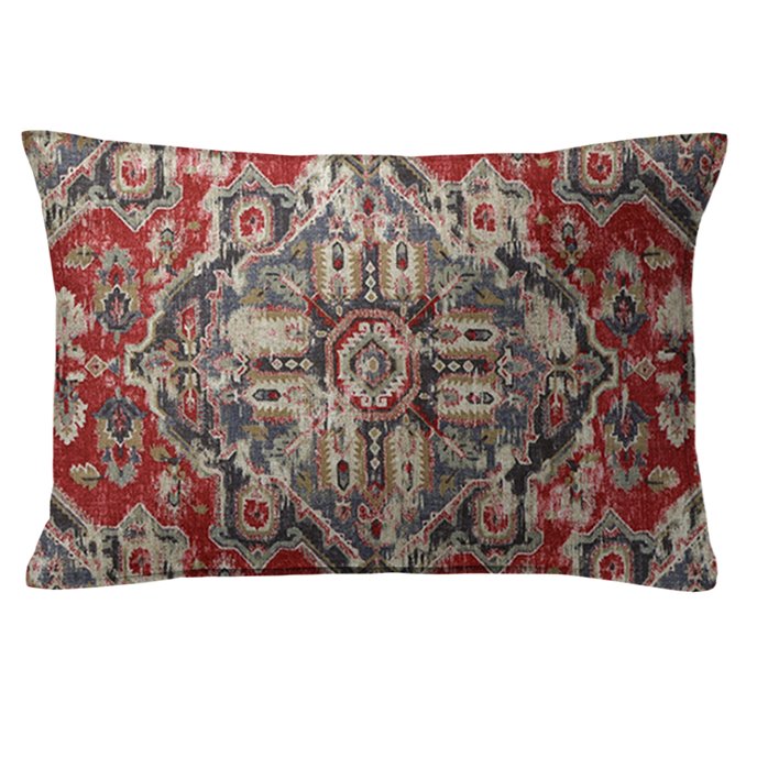 Charvelle Red/Blue Decorative Pillow - Size 14"x20" Rectangle Thumbnail