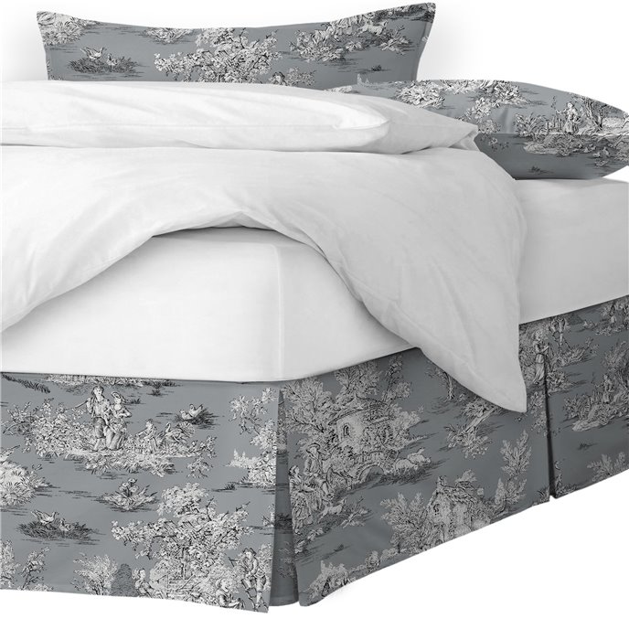 Chateau Gray/Black Platform Bed Skirt - Size Full 18" Drop Thumbnail