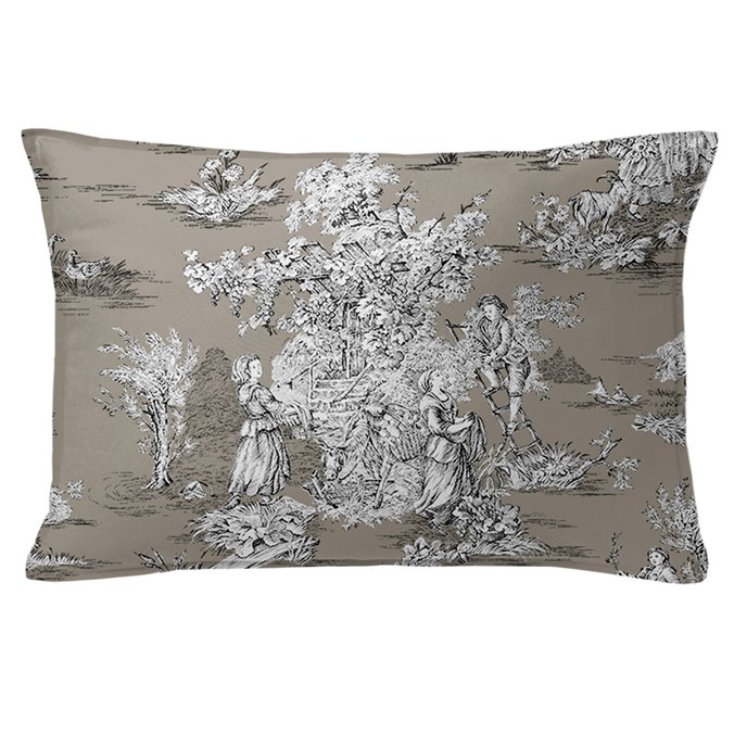 Chateau Taupe/Black Decorative Pillow - Size 14"x20" Rectangle Thumbnail
