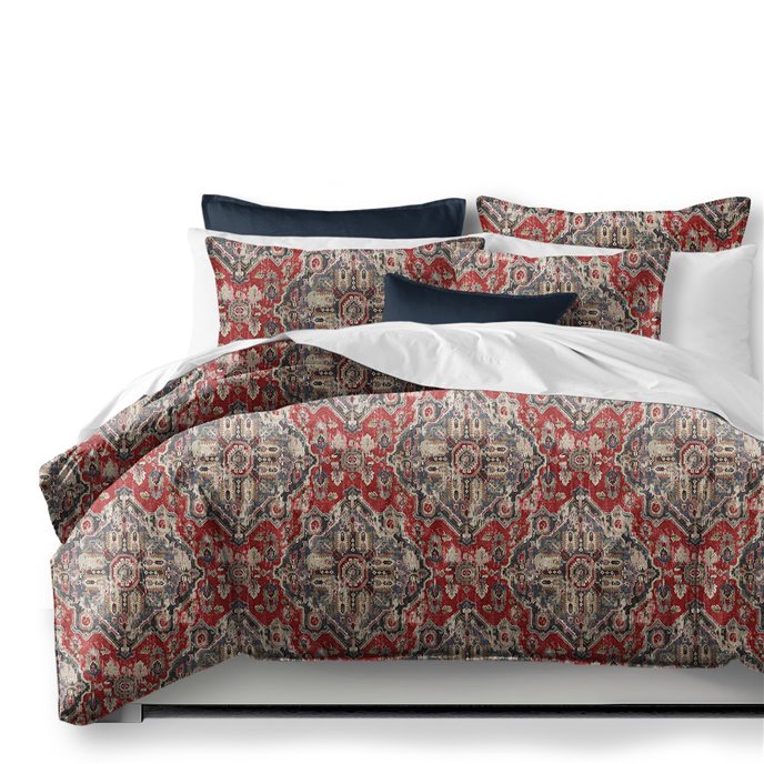 Charvelle Red/Blue Duvet Cover and Pillow Sham(s) Set - Size Full Thumbnail