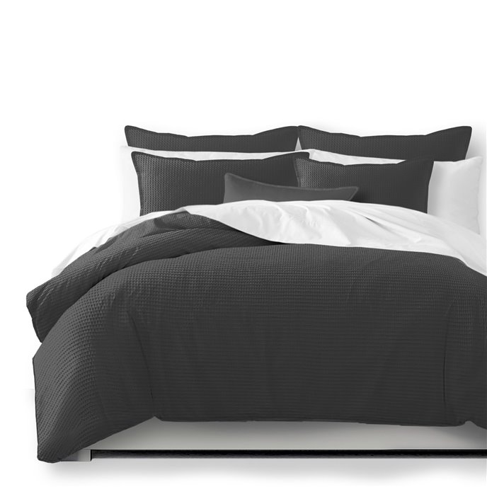 Classic Waffle Gray Duvet Cover and Pillow Sham(s) Set - Size Queen Thumbnail