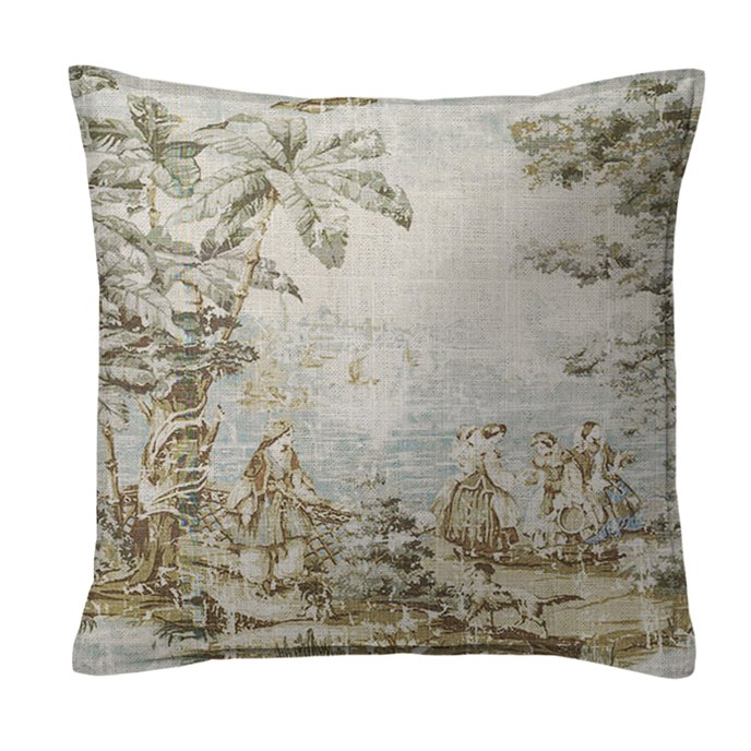 Countryside Natural/Aqua Decorative Pillow - Size 24" Square Thumbnail