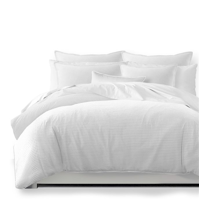 Classic Waffle White Duvet Cover and Pillow Sham(s) Set - Size Queen Thumbnail