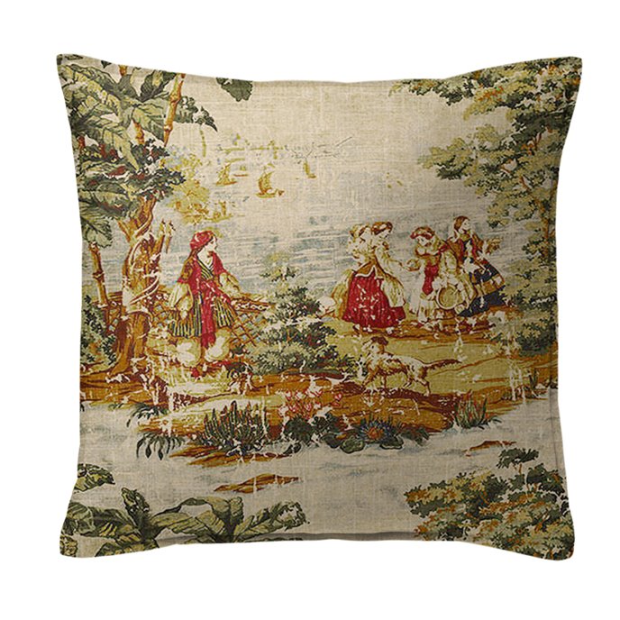 Countryside Red Decorative Pillow - Size 20" Square Thumbnail