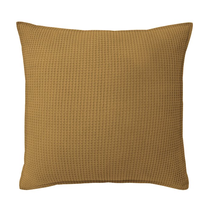 Classic Waffle Mustard Decorative Pillow - Size 20" Square Thumbnail