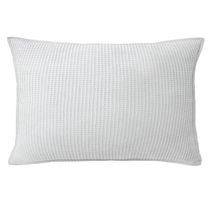 Classic Waffle White Decorative Pillow - Size 14"x20" Rectangle Thumbnail