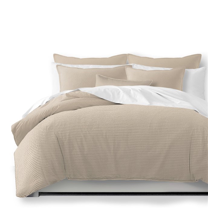 Classic Waffle Natural Duvet Cover and Pillow Sham(s) Set - Size Queen Thumbnail