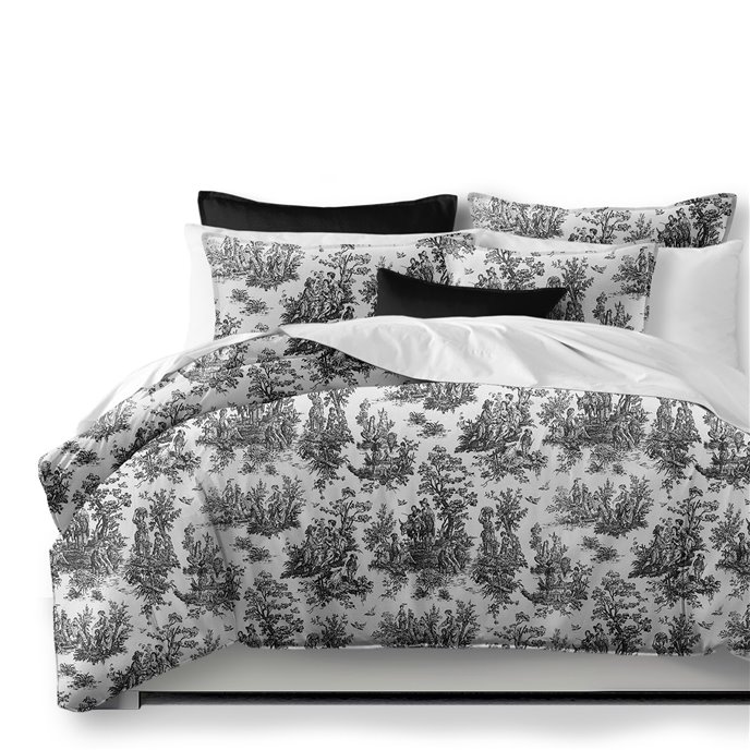Ember White/Black Comforter and Pillow Sham(s) Set - Size Queen Thumbnail