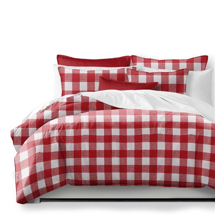 Lumberjack Check Red/White Coverlet and Pillow Sham(s) Set - Size Super King Thumbnail