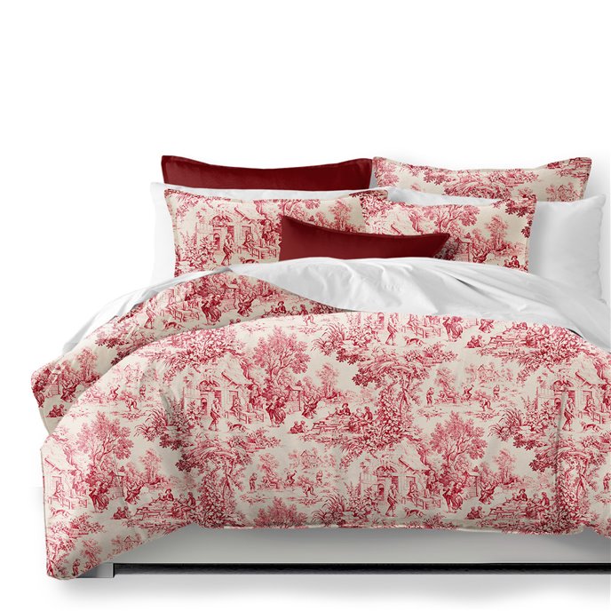 Maison Toile Red Duvet Cover and Pillow Sham(s) Set - Size Super Queen Thumbnail