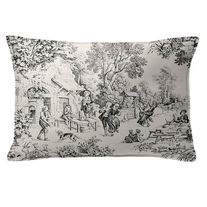 Maison Toile Black Decorative Pillow - Size 14"x20" Rectangle Thumbnail