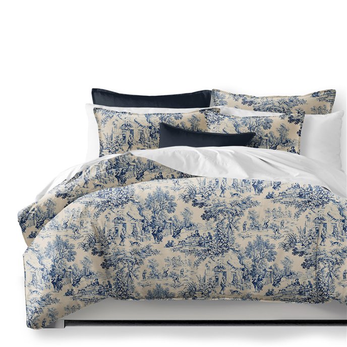 Maison Toile Blue Duvet Cover and Pillow Sham(s) Set - Size Super Queen Thumbnail