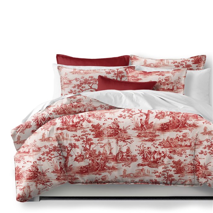 Malaika Red Coverlet and Pillow Sham(s) Set - Size Full Thumbnail