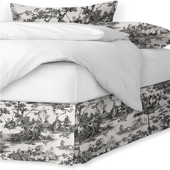Malaika Black Platform Bed Skirt - Size Queen 18" Drop Thumbnail