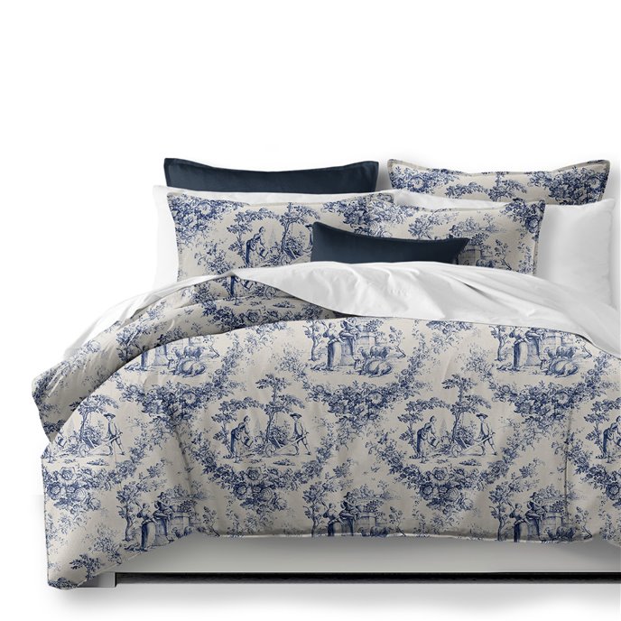 Mason Navy Comforter and Pillow Sham(s) Set - Size Super Queen Thumbnail