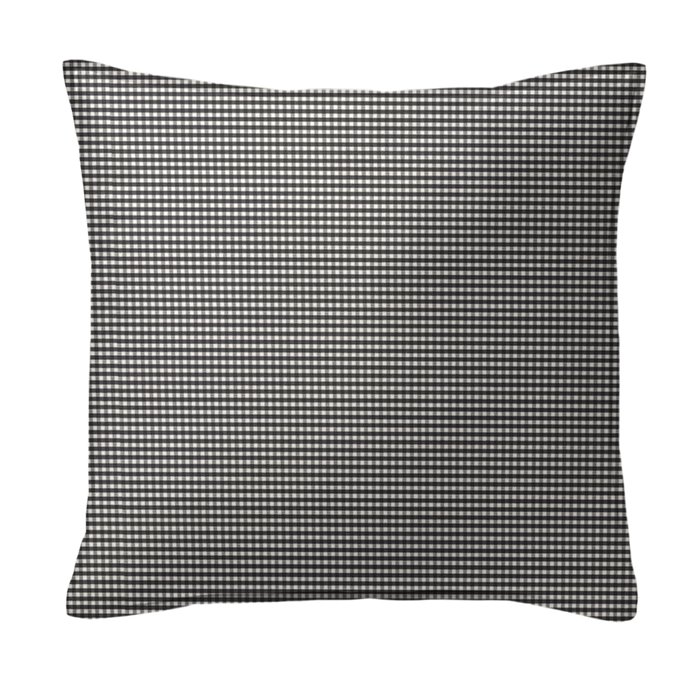 Rockton Check Black Decorative Pillow - Size 20" Square Thumbnail