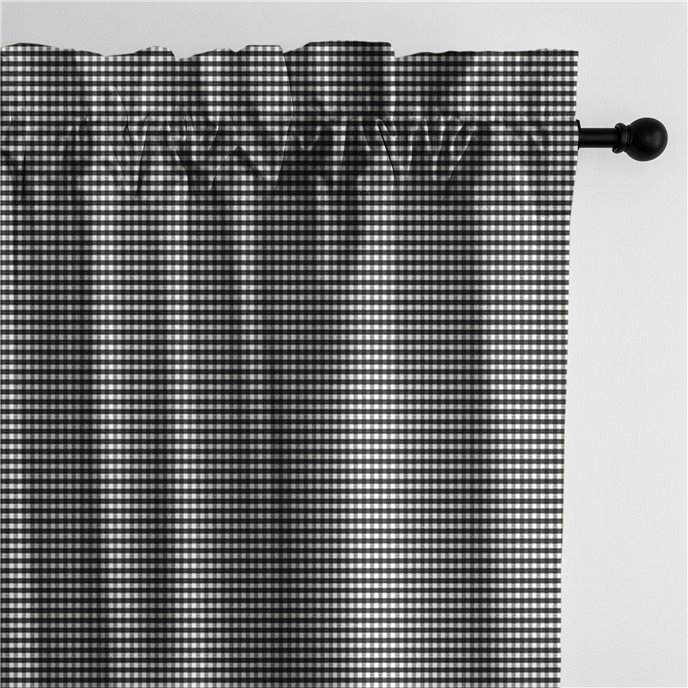 Rockton Check Black Pole Top Drapery Panel - Pair - Size 50"x96" Thumbnail