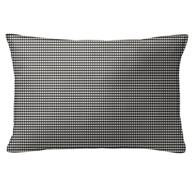 Rockton Check Black Decorative Pillow - Size 14"x20" Rectangle Thumbnail