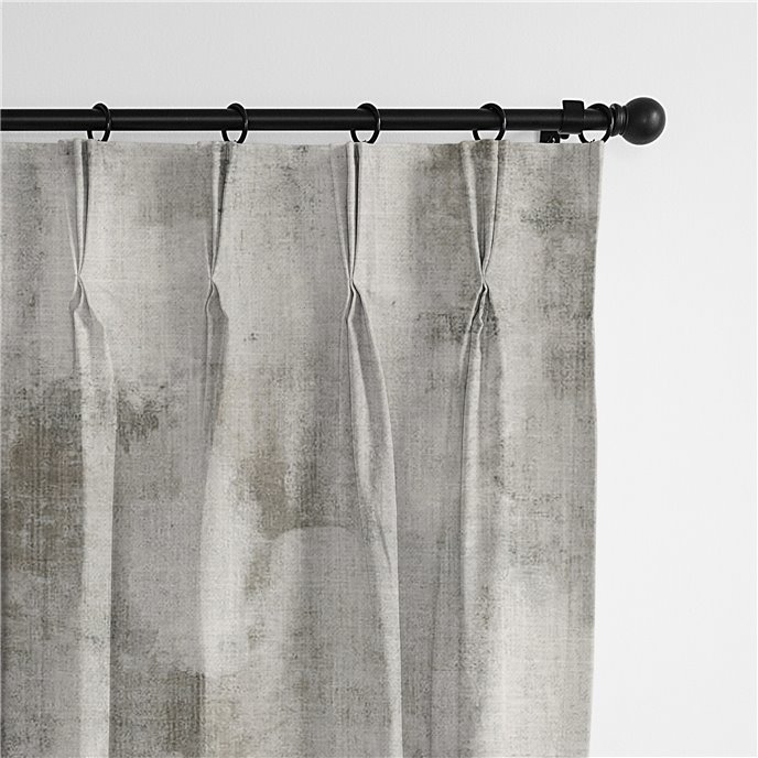 Thiago Linen Taupe  Pinch Pleat Drapery Panel - Pair - Size 40"x144" Thumbnail