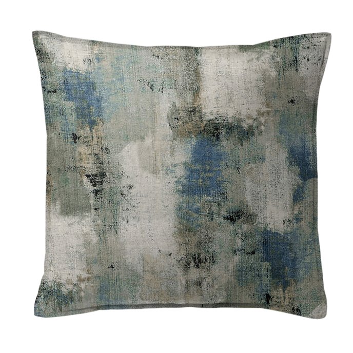Thiago Linen Dark Denim Blue Decorative Pillow - Size 20" Square Thumbnail