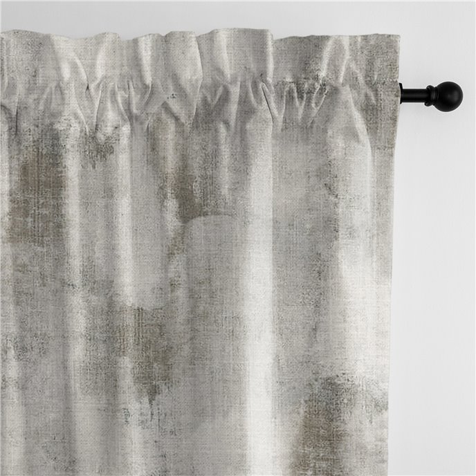 Thiago Linen Taupe  Pole Top Drapery Panel - Pair - Size 50"x96" Thumbnail