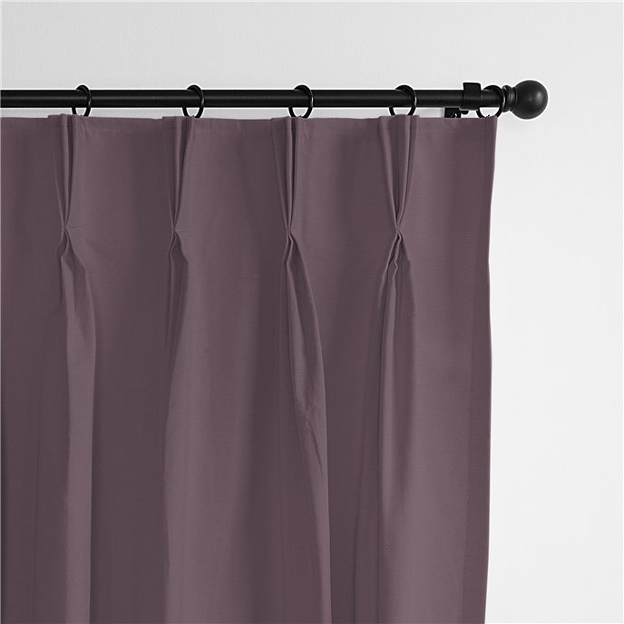 Braxton Purple Grape Pinch Pleat Drapery Panel - Pair - Size 20"x120" Thumbnail