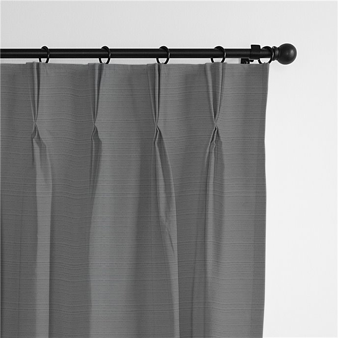 Nova Charcoal Pinch Pleat Drapery Panel - Pair - Size 20"x96" Thumbnail