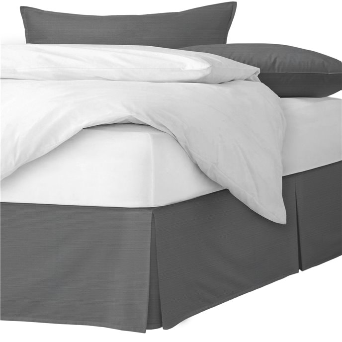 Nova Charcoal Platform Bed Skirt - Size Queen 15" Drop Thumbnail