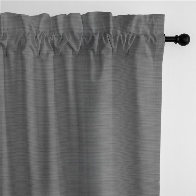 Nova Charcoal Pole Top Drapery Panel - Pair - Size 50"x84" Thumbnail