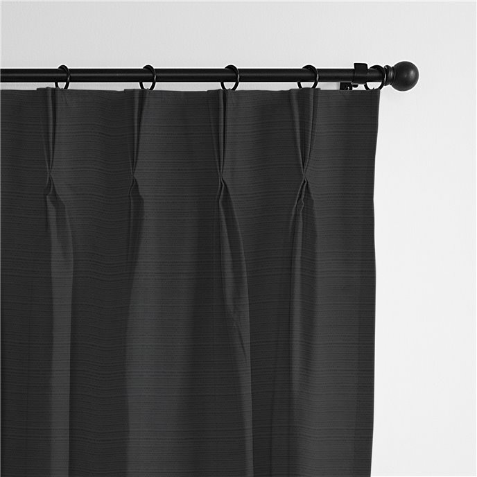 Nova Black Pinch Pleat Drapery Panel - Pair - Size 40"x96" Thumbnail