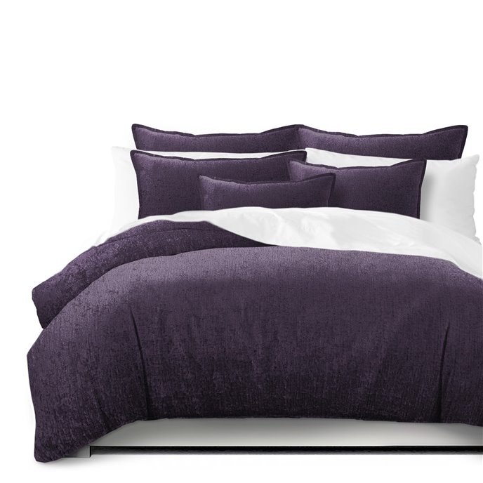 Juno Velvet Eggplant Comforter and Pillow Sham(s) Set - Size Twin Thumbnail