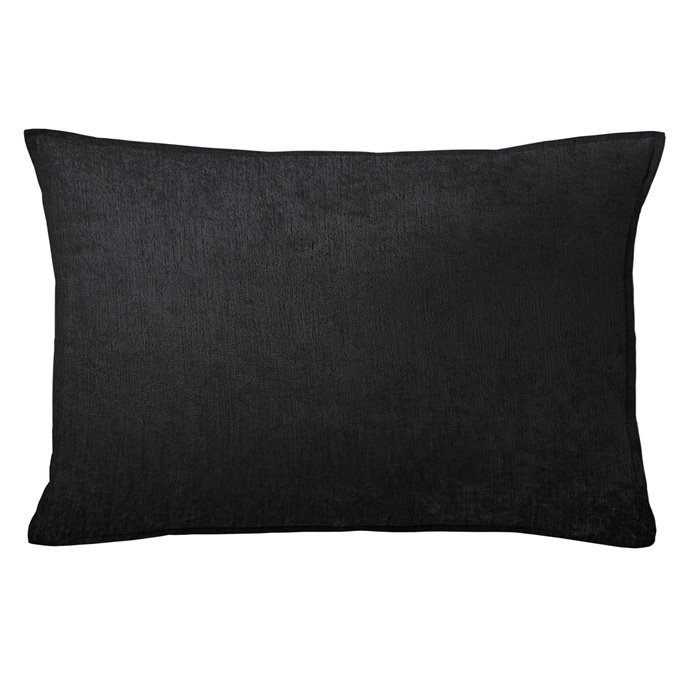 Juno Velvet Black Decorative Pillow - Size 14"x20" Rectangle Thumbnail
