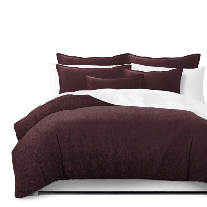 Juno Velvet Bordeaux Comforter and Pillow Sham(s) Set - Size Queen Thumbnail