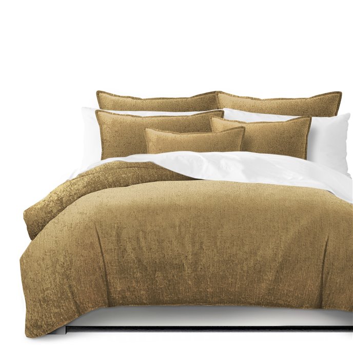 Juno Velvet Gold Comforter and Pillow Sham(s) Set - Size Super Queen Thumbnail