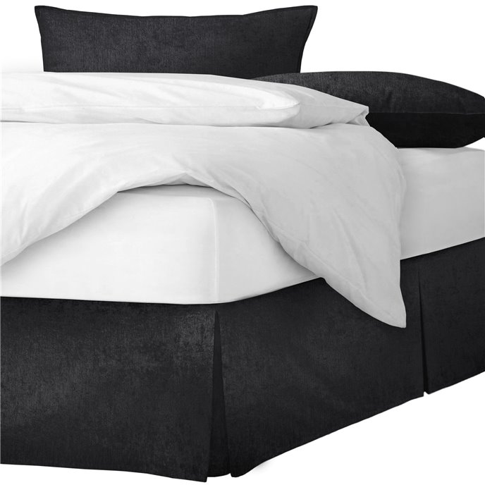 Juno Velvet Black Platform Bed Skirt - Size King 18" Drop Thumbnail