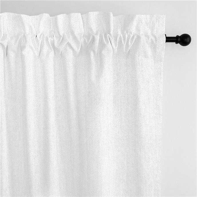 Juno Velvet White Pole Top Drapery Panel - Pair - Size 50"x84" Thumbnail