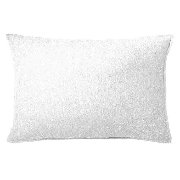 Juno Velvet White Decorative Pillow - Size 14"x20" Rectangle Thumbnail