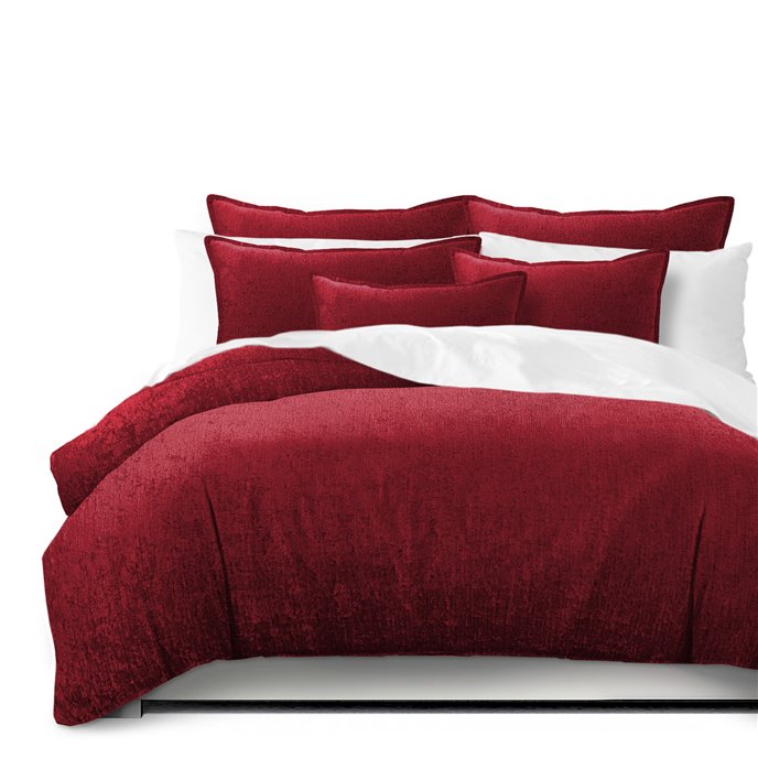 Juno Velvet Red Coverlet and Pillow Sham(s) Set - Size Twin Thumbnail